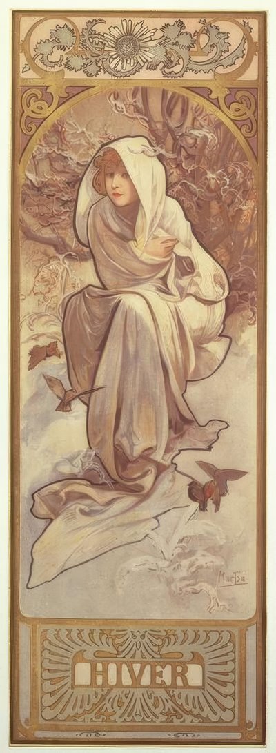 冬 作： Alphonse Mucha
