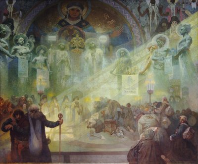 聖アトス山、1926年 作： Alphonse Mucha