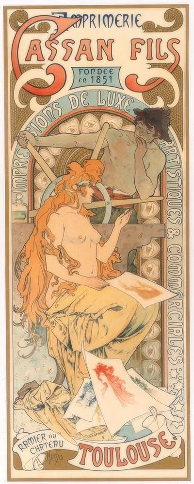 カッサンフィルス印刷 作： Alphonse Mucha