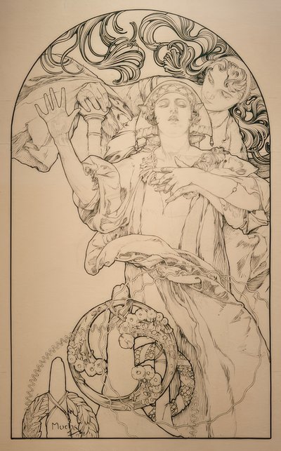 Wurlitzerオルガンのある映画館 作： Alphonse Mucha