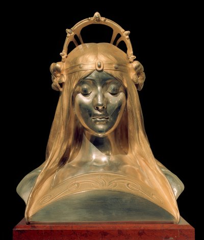 女の子の頭 作： Alphonse Mucha
