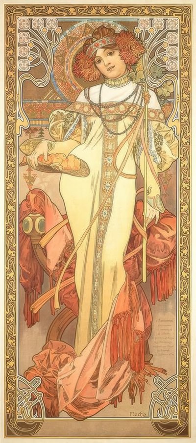 秋 作： Alphonse Mucha