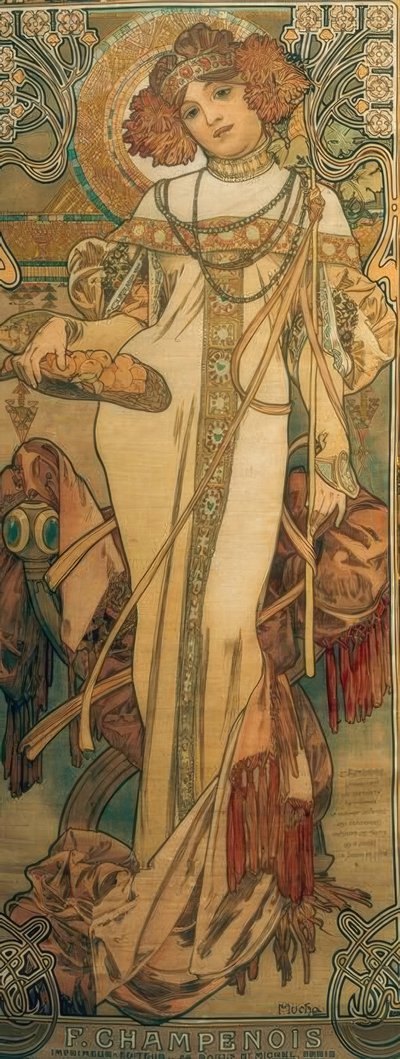 秋 作： Alphonse Mucha