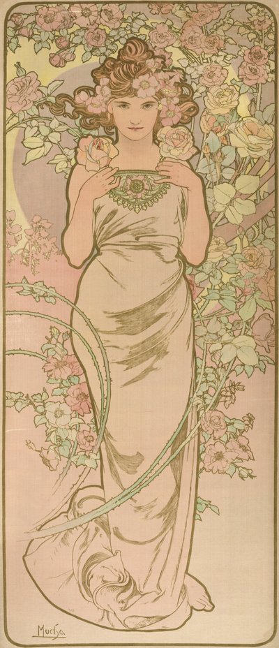 花のアニメ 作： アルフォンス・ミュシャ