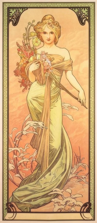 春 作： Alphonse Mucha