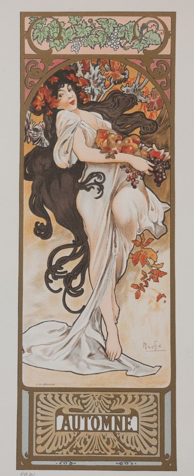 季節。 1897年秋。 作： Alphonse Mucha