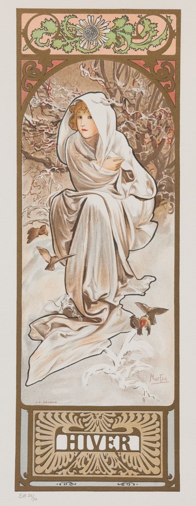 季節。 1897年冬。 作： Alphonse Mucha