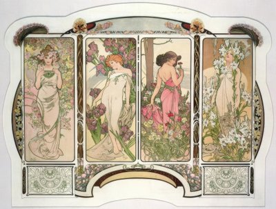 フラワーズ 作： Alphonse Mucha
