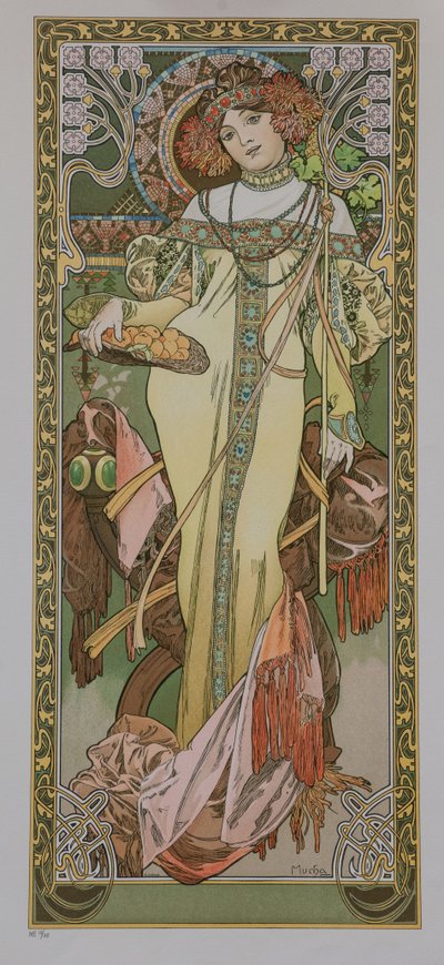 四季：秋、1900年。 作： Alphonse Mucha