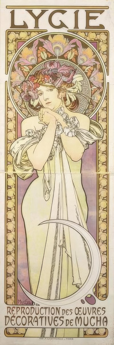Lygie-ミュシャの装飾作品の複製 作： Alphonse Mucha