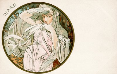 「3 月」、1900 年 作： Alphonse Mucha