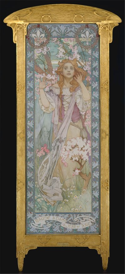 ジャンヌ・ダルクとしてのモード・アダムス、1909 作： Alphonse Mucha