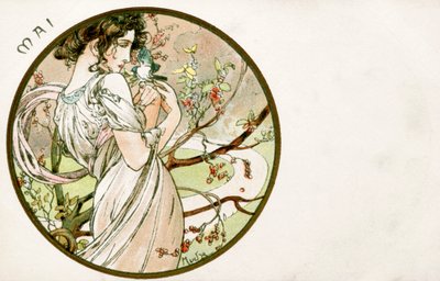 「5 月」、1900 年 作： Alphonse Mucha