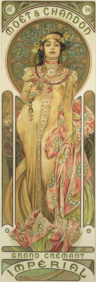 モエ・エ・シャンドン／グラン・クレマン・インペリアル 作： Alphonse Mucha