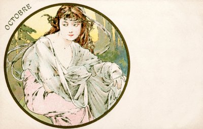 「10 月」、1900 年 作： Alphonse Mucha