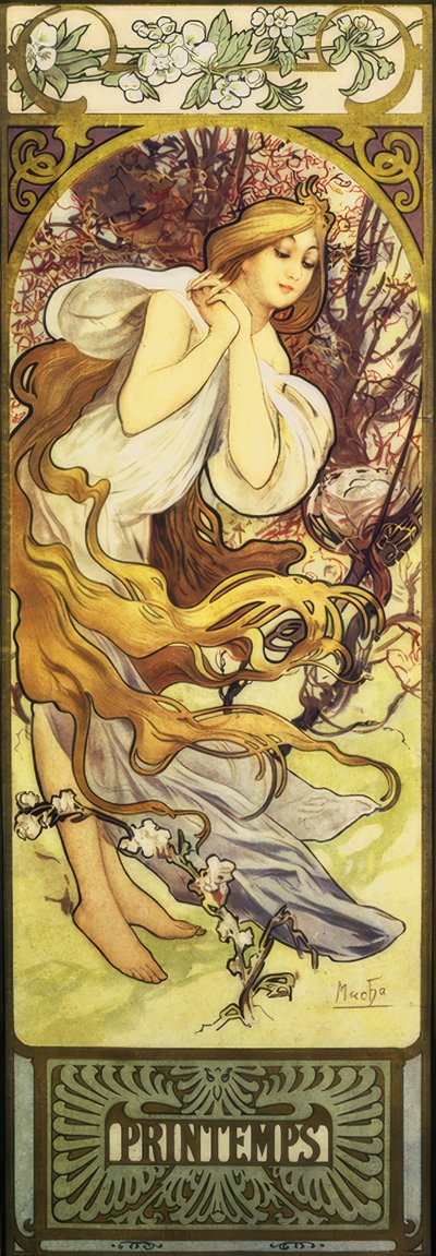 春 作： Alphonse Mucha