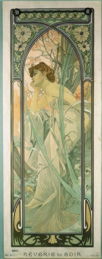 レヴェリーデュソワール 作： Alphonse Mucha