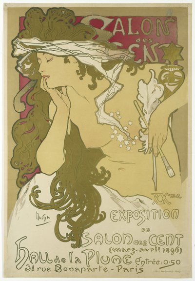 サロンデセント、サロンデセントの第20回展、3月〜4月、1896年 作： Alphonse Mucha