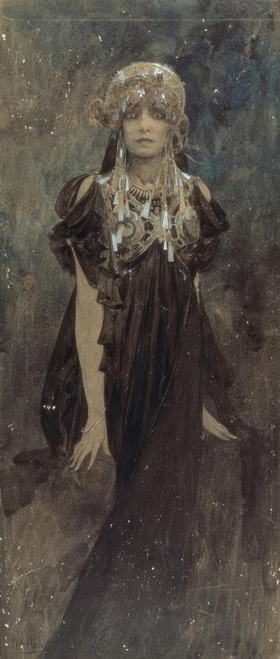 メデア役のサラ・ベルナール 作： Alphonse Mucha