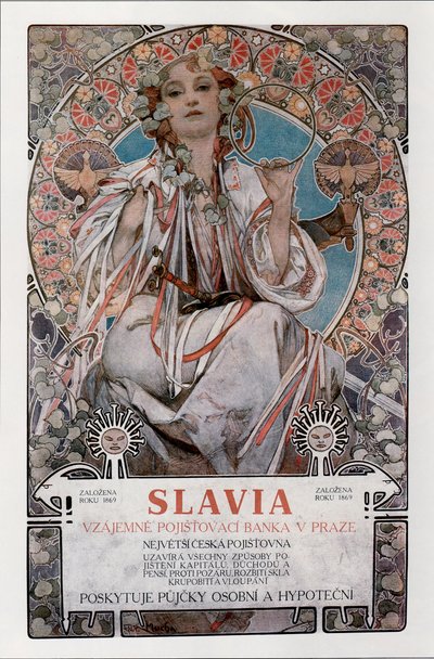 スラビアのポスター、1907 作： Alphonse Mucha