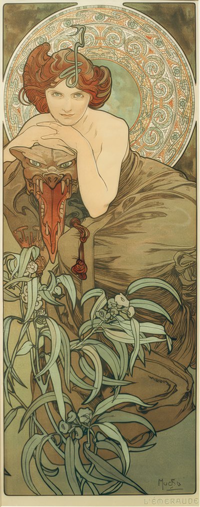 エメラルド 作： Alphonse Mucha