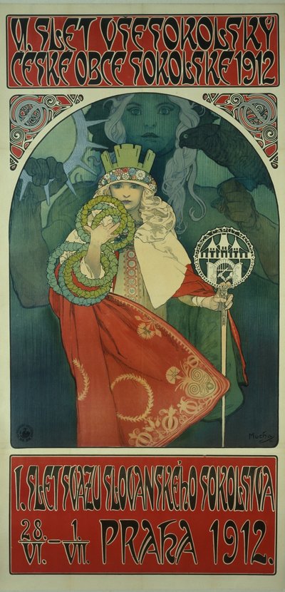 ソーコルフェスティバルポスター 作： Alphonse Mucha