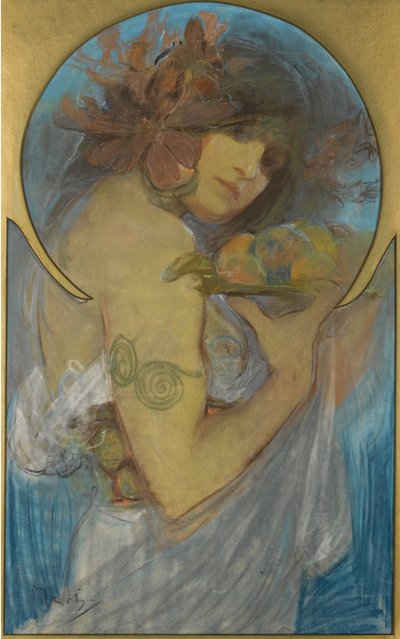 ポスターフルーツの研究 作： Alphonse Mucha