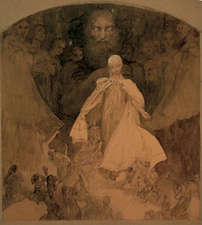 知恵の時代のための研究。 作： Alphonse Mucha