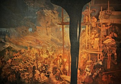 ニコラス・ズリンスキーによるトルコ人に対するシゲットの防衛サイクルスラブ叙事詩 作： Alphonse Mucha