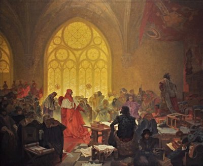 Hussite King George of Podebrady The cycle The Slav Epic 作： Alphonse Mucha
