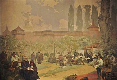 イヴァンチツェのクラリスの聖書の印刷サイクルスラブ叙事詩 作： Alphonse Mucha