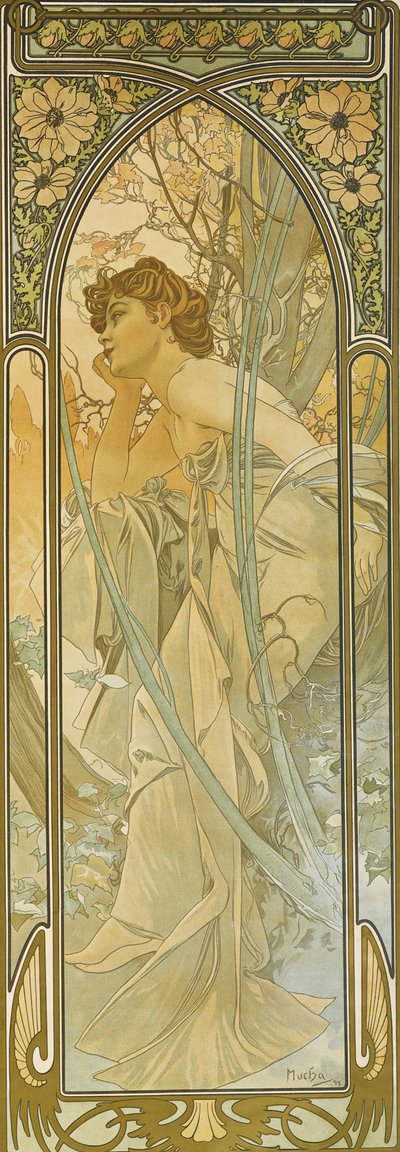 今日の時間：夜の夢 作： Alphonse Mucha