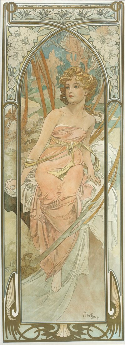 今日の時間：朝の目覚め 作： Alphonse Mucha