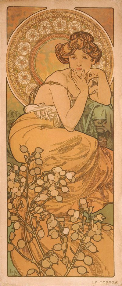 トパーズシリーズからの宝石 作： Alphonse Mucha