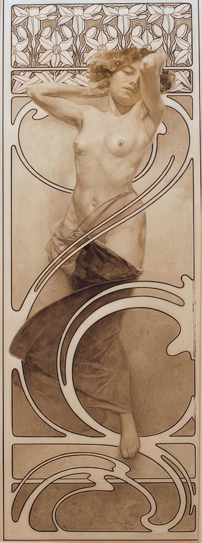 パネル10の下絵 作： Alphonse Mucha