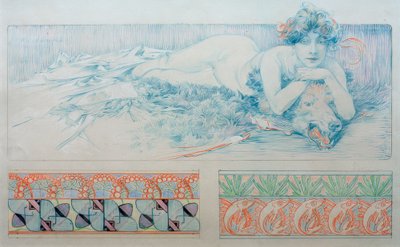 パネル4の下絵 作： Alphonse Mucha