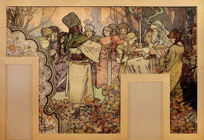 1900年、1899〜1900年の万博博覧会の壁画 作： Alphonse Mucha
