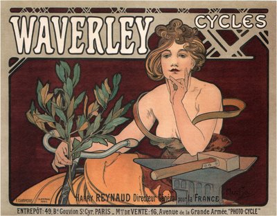 ウェイバリーサイクル、1896 作： Alphonse Mucha