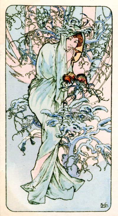 「冬」、1900 作： Alphonse Mucha