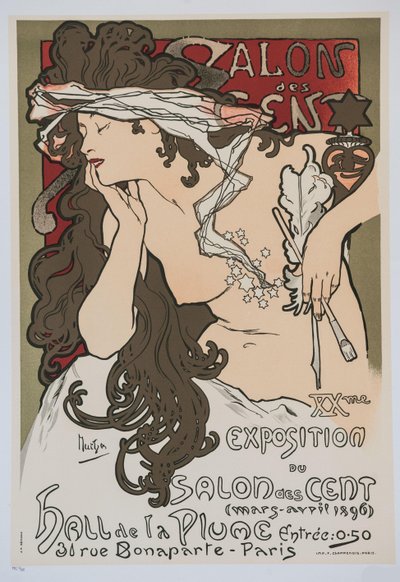 サロンデセントの第XX展、1896。 作： Alphonse Mucha