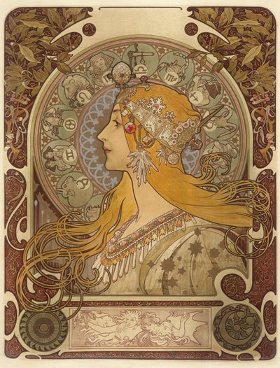 干支、1896 作： Alphonse Mucha