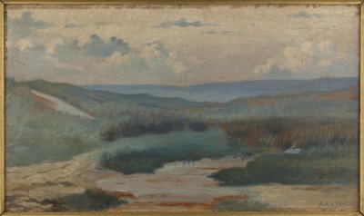 夜の砂丘の池、スーヴィル 作： Alphonse Osbert