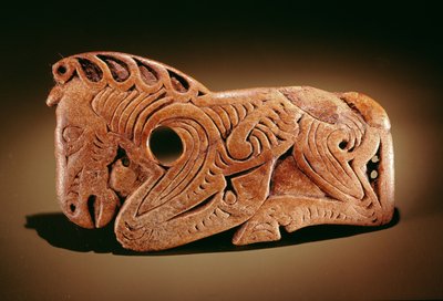 馬の額、アルタイ遊牧民、紀元前5〜3世紀（骨） 作： Altaic School
