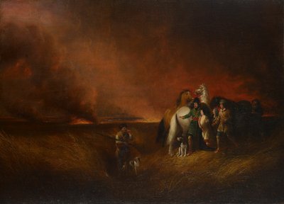 1827年、燃える大草原。 作： Alvan Fisher