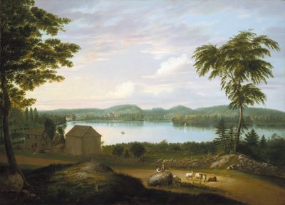 1819年のコネチカット川のスプリングフィールドの眺め 作： Alvan Fisher