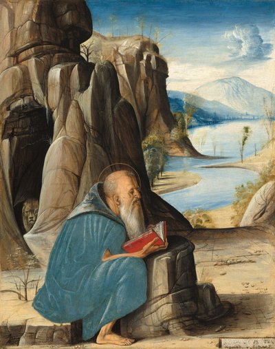 聖ジェローム・レディング、c。 1476年。 作： Alvise Vivarini