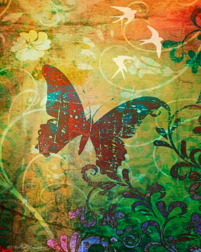 Butterfly Haiku、2014年（デジタルミクストメディアの電信） 作： AlyZen Moonshadow