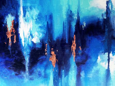 ブルー・カッパー・アブストラクト・フロー 作： Alyson Storms