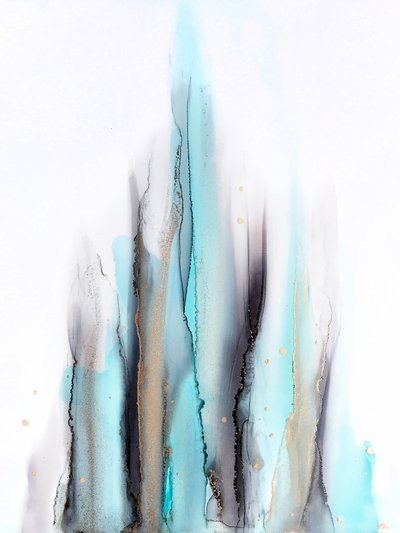 流れるようなティールとゴールドのライン 作： Alyson Storms