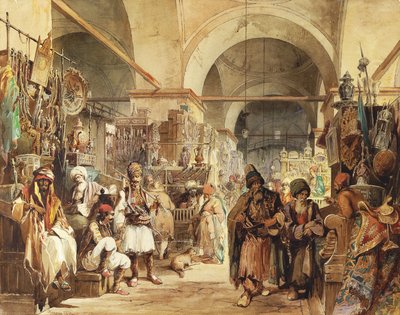 バザールでは、1854年 作： Amadeo Preziosi